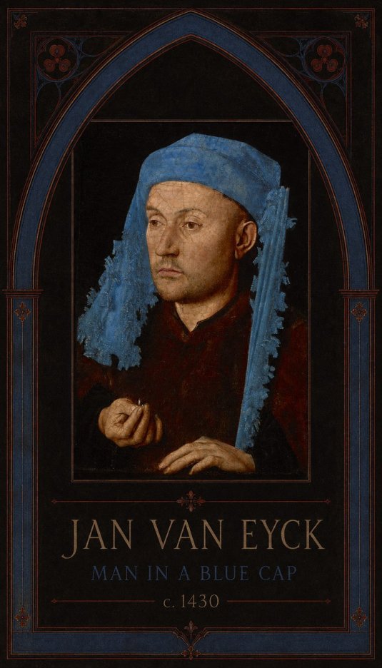 Jan van Eyck Man in a Blue Cap II No3 - Póster