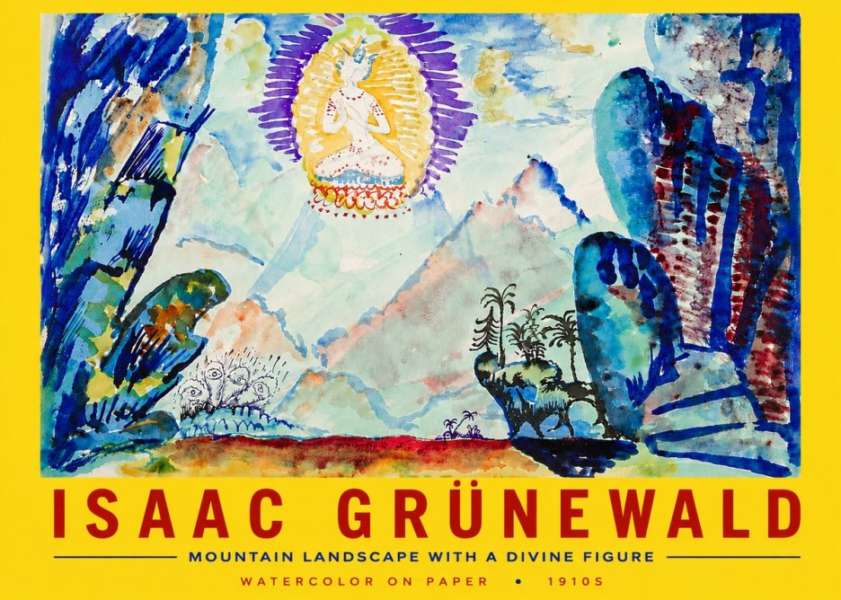 Isaac Grünewald Mountain Landscape with a Divine Figure No5 - Póster