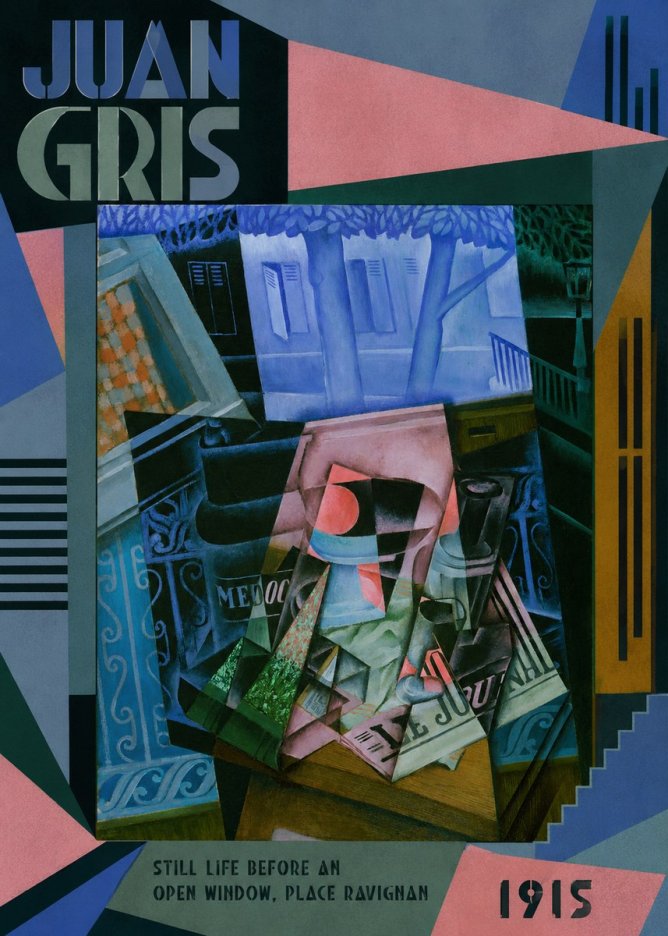 Juan Gris Still Life Before an Open Window, Place Ravignan No6 - Póster