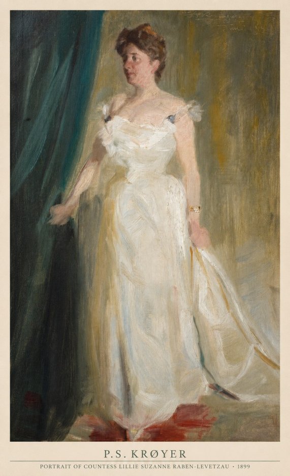 P.S. Krøyer Portrait of Countess Lillie Suzanne Raben-levetzau - 1899 No4 - Póster