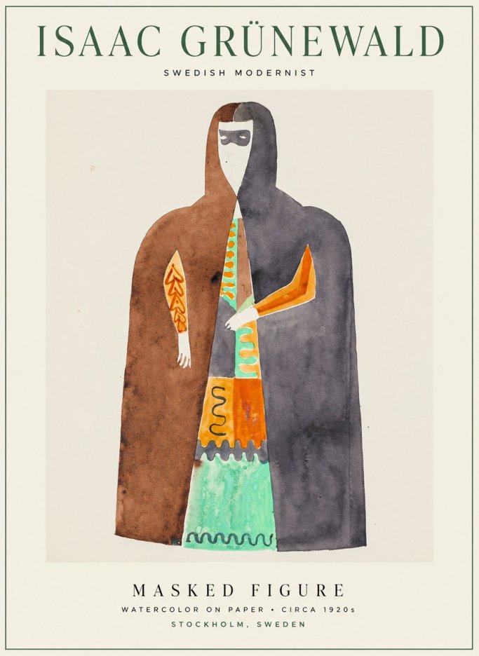 Isaac Grünewald Masked Figure No1 - Póster