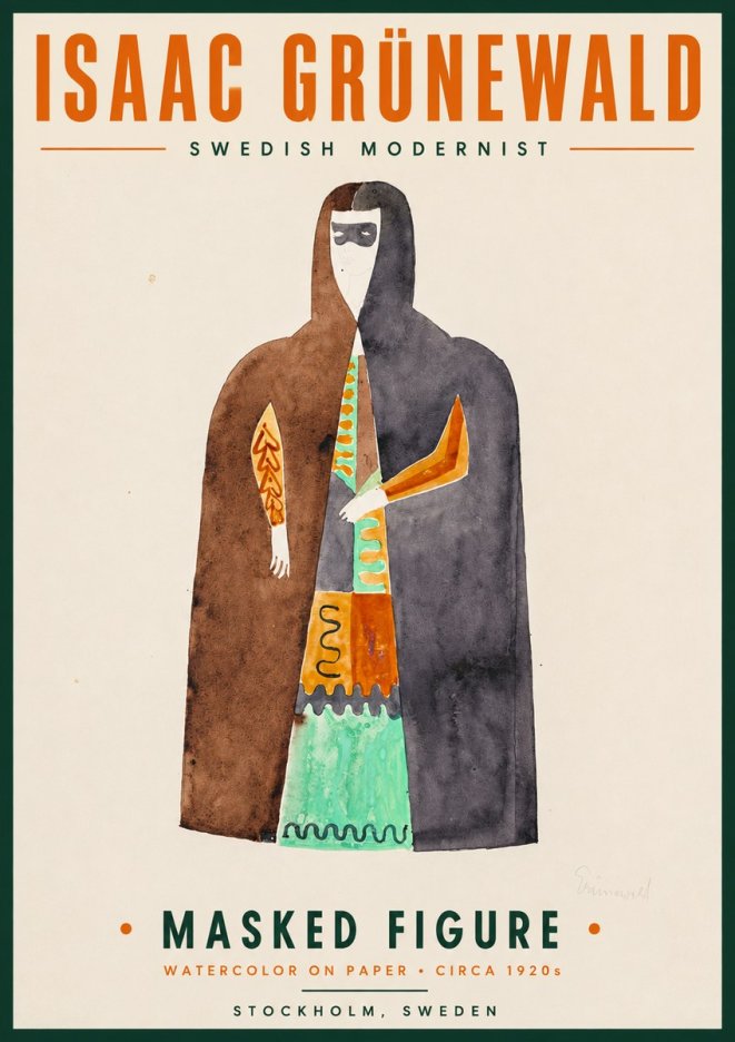 Isaac Grünewald Masked Figure No4 - Póster