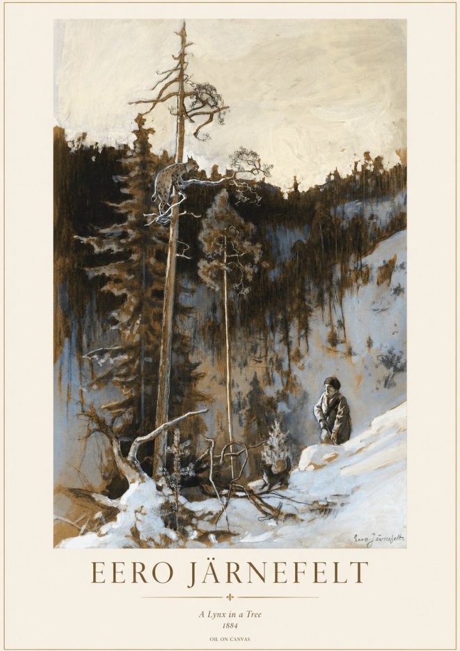 Eero Järnefelt A Lynx in a Tree No1 - Póster