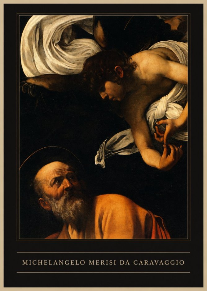Michelangelo Merisi da Caravaggio The Inspiration of Saint Matthew I No1 - Póster