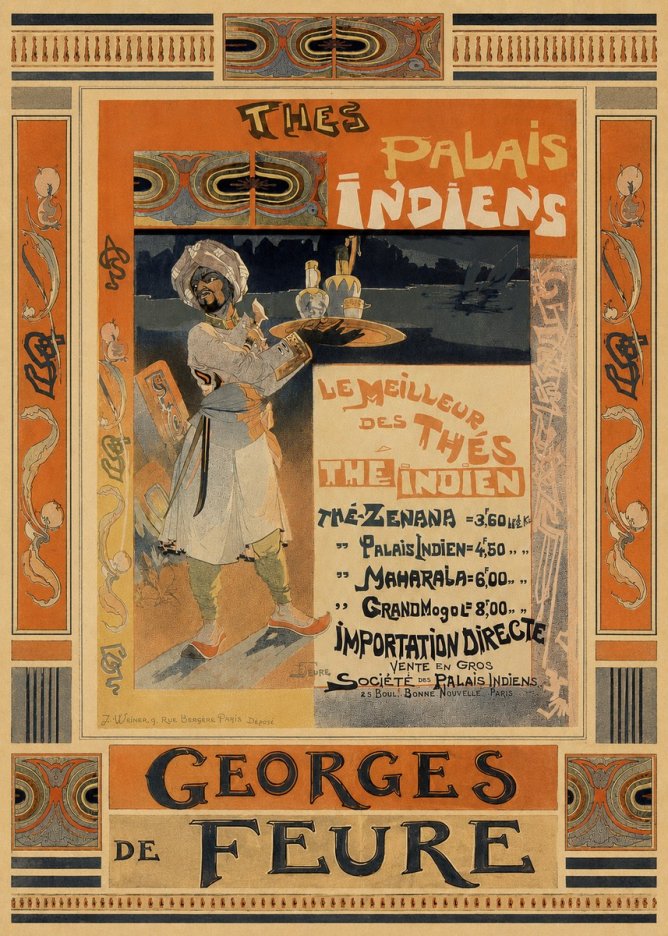 Georges de Feure Thés Palais Indiens No3 - Póster