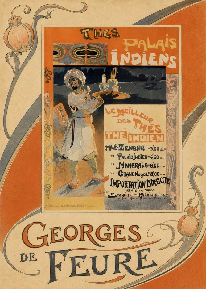 Georges de Feure Thés Palais Indiens No4 - Póster