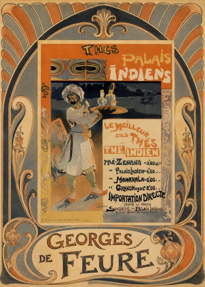 Georges de Feure Thés Palais Indiens No6 - Póster