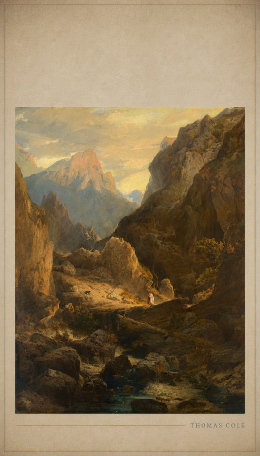 Thomas Cole The Mountain Ford No3 - Póster