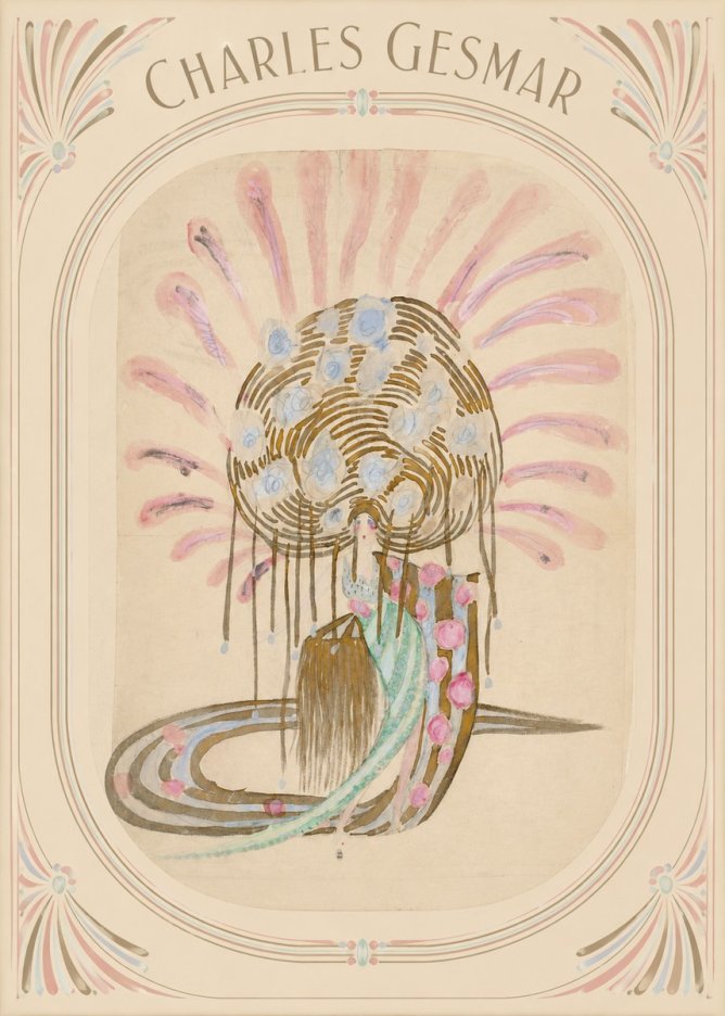 Charles Gesmar Woman with Headdress No3 - Póster