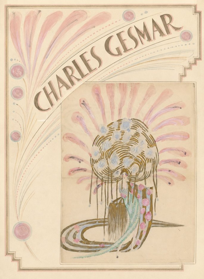 Charles Gesmar Woman with Headdress No5 - Póster