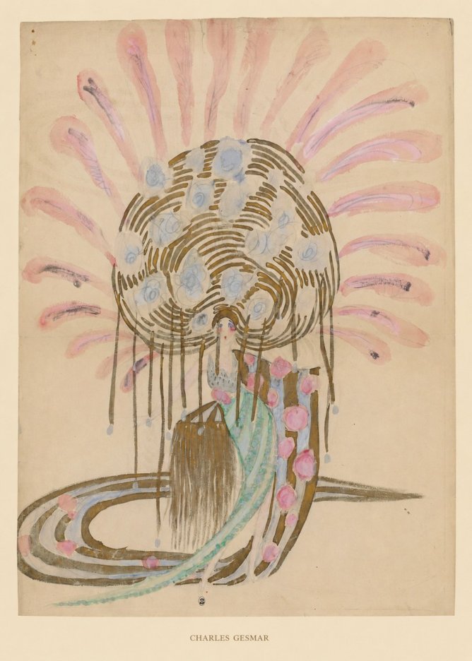 Charles Gesmar Woman with Headdress No6 - Póster