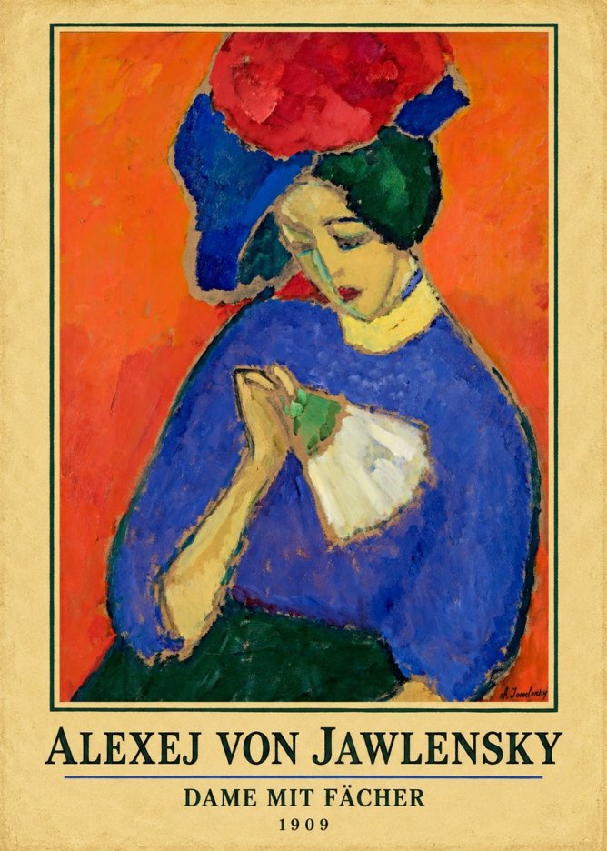 Alexej von Jawlensky Dame Mit Fächer No4 - Póster