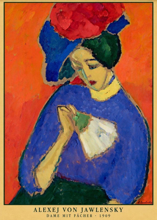 Alexej von Jawlensky Dame Mit Fächer No6 - Póster