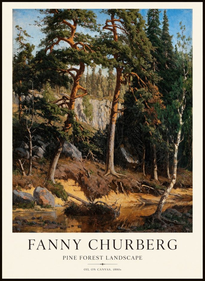 Fanny Churberg Pine Forest Landscape No1 - Póster