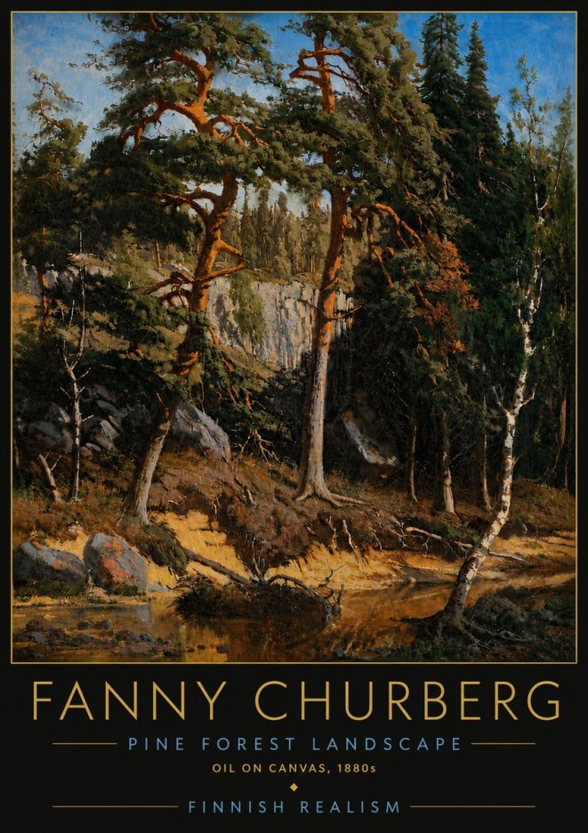 Fanny Churberg Pine Forest Landscape No6 - Póster