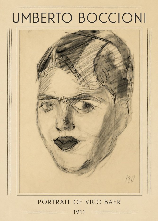 Umberto Boccioni Portrait of Vico Baer No1 - Póster