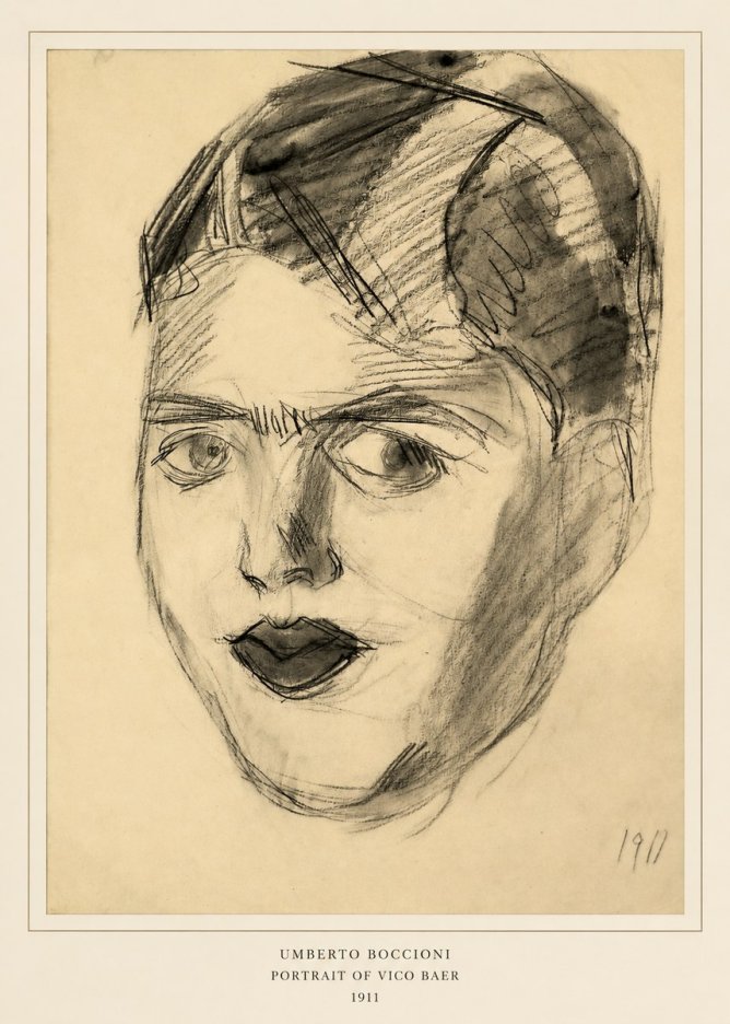 Umberto Boccioni Portrait of Vico Baer No6 - Póster