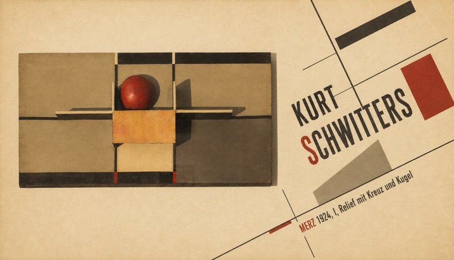 Kurt Schwitters Merz 1924, I, Relief Mit Kreuz Und Kugel No6 - Póster