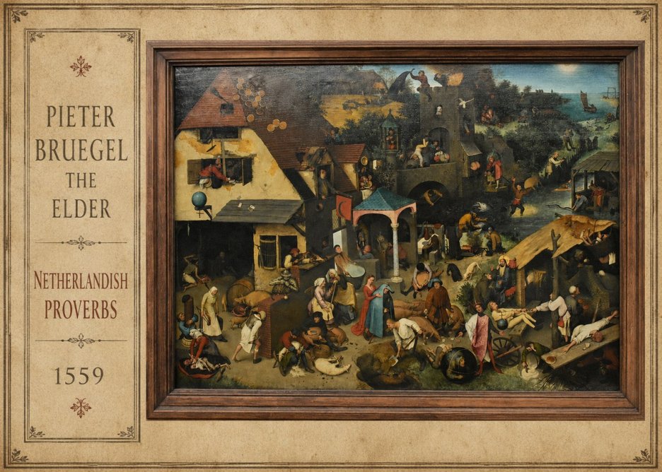 Pieter Bruegel Netherlandish Proverbs XI No2 - Póster