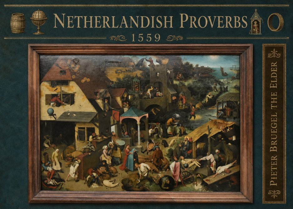 Pieter Bruegel Netherlandish Proverbs XI No5 - Póster