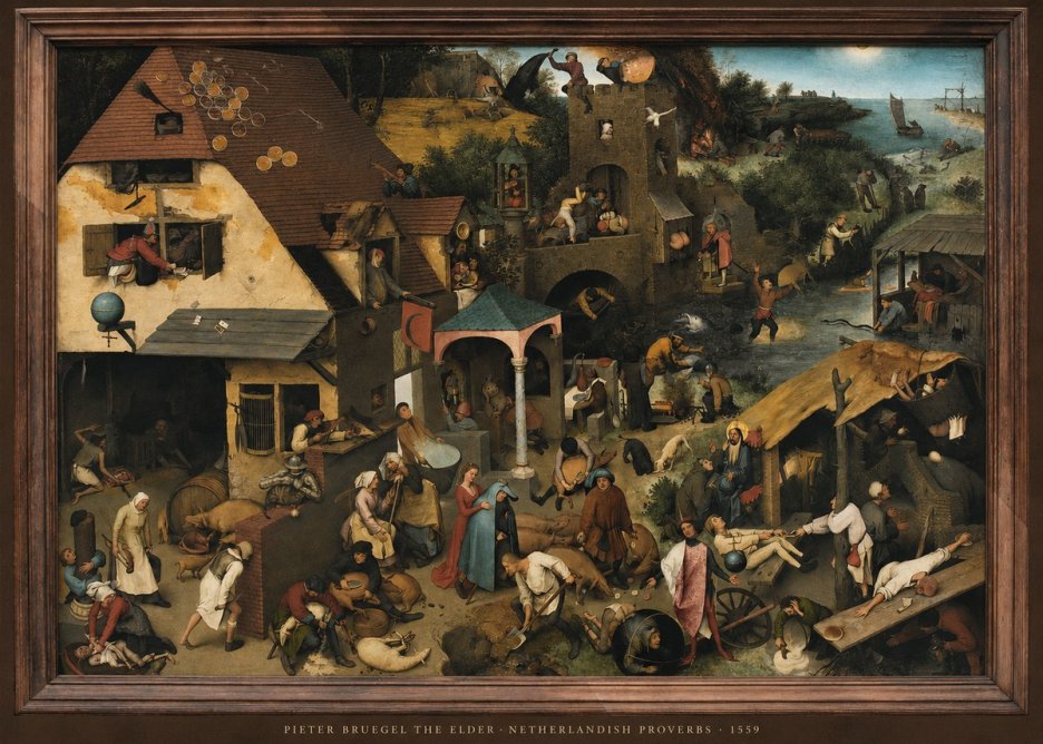 Pieter Bruegel Netherlandish Proverbs XI No6 - Póster