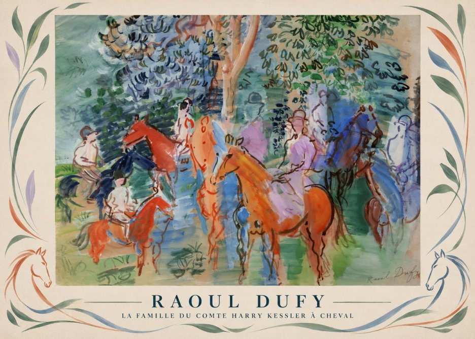 Raoul Dufy La Famille Du Comte Harry Kessler À Cheval No3 - Póster