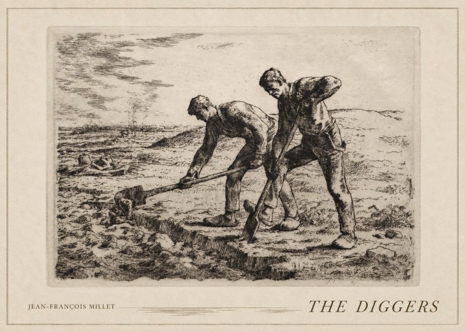 Jean-François Millet The Diggers No5 - Póster