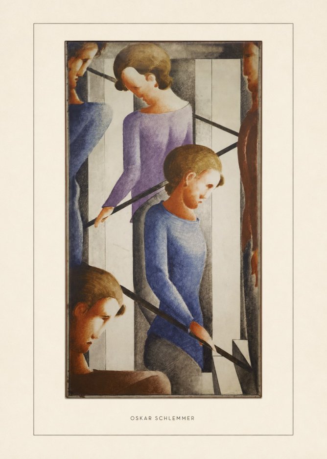 Oskar Schlemmer Staircase Figures II No4 - Póster