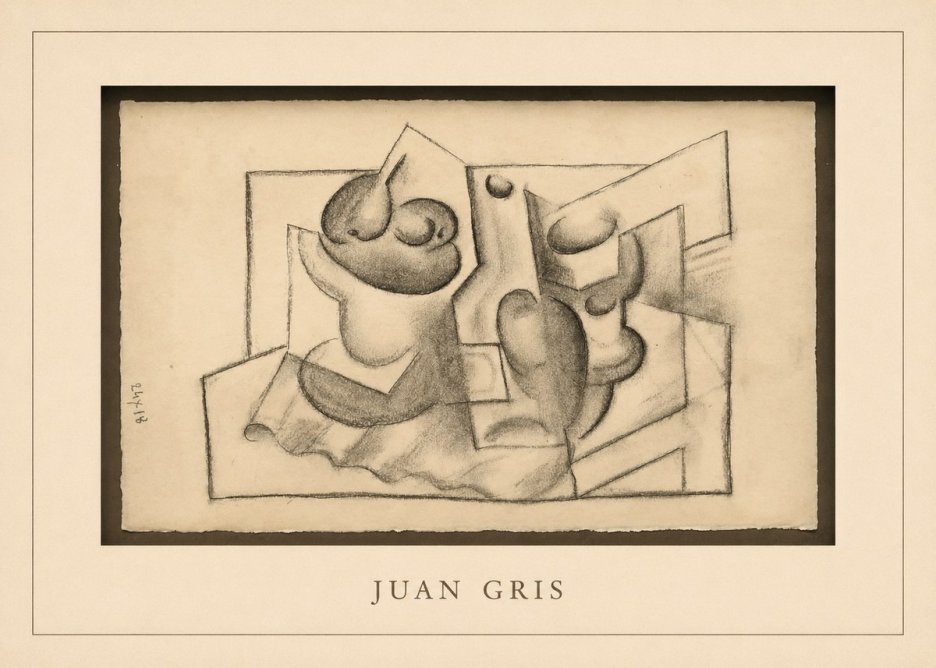 Juan Gris Nature Morte (Bouteille Et Fruit) No3 - Póster