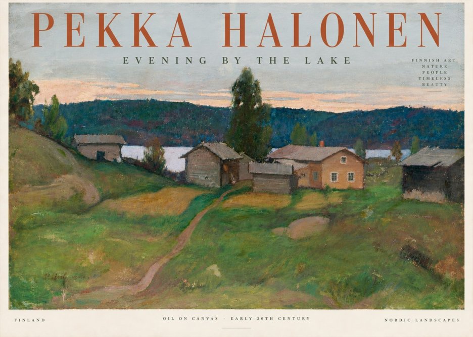 Pekka Halonen Evening by the Lake No5 - Póster