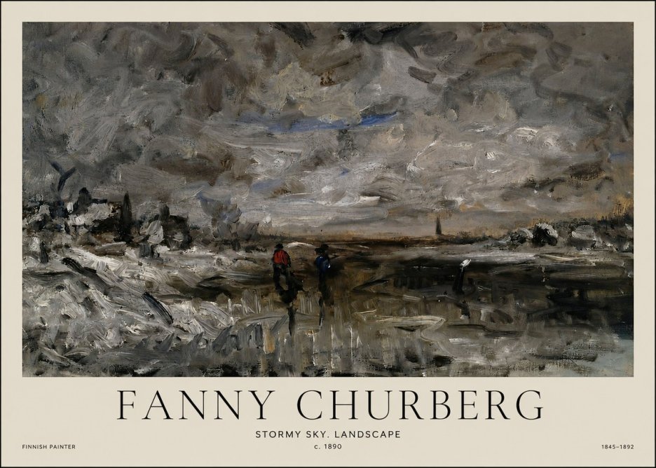 Fanny Churberg Stormy Sky. Landscape No1 - Póster