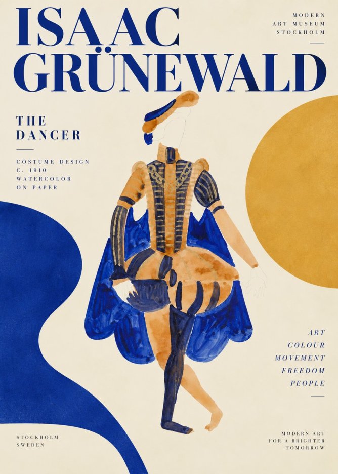 Isaac Grünewald Costume Design XV No5 - Póster