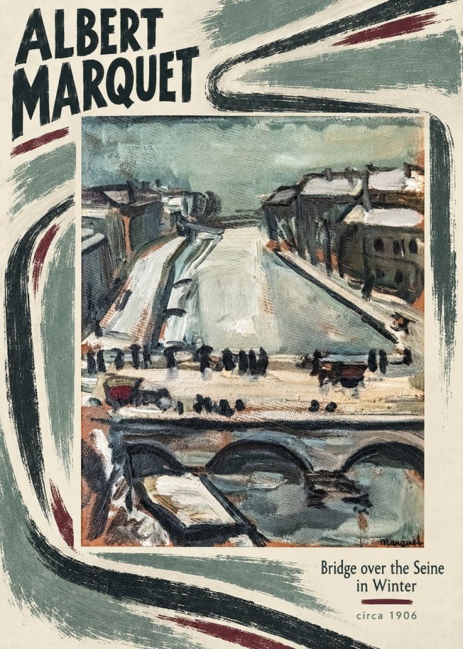 Albert Marquet Bridge over the Seine in Winter No5 - Póster