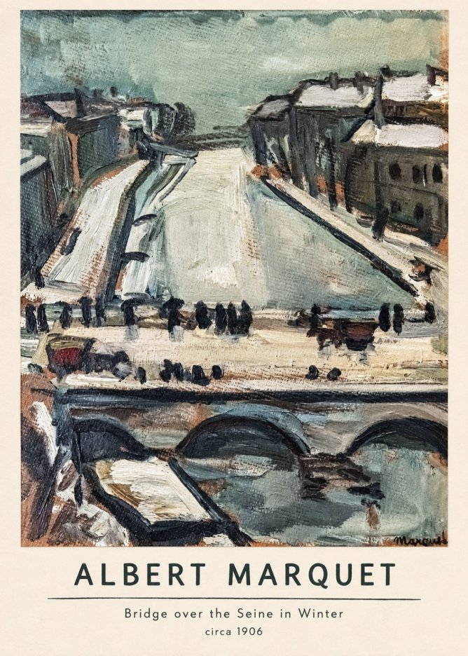 Albert Marquet Bridge over the Seine in Winter No6 - Póster