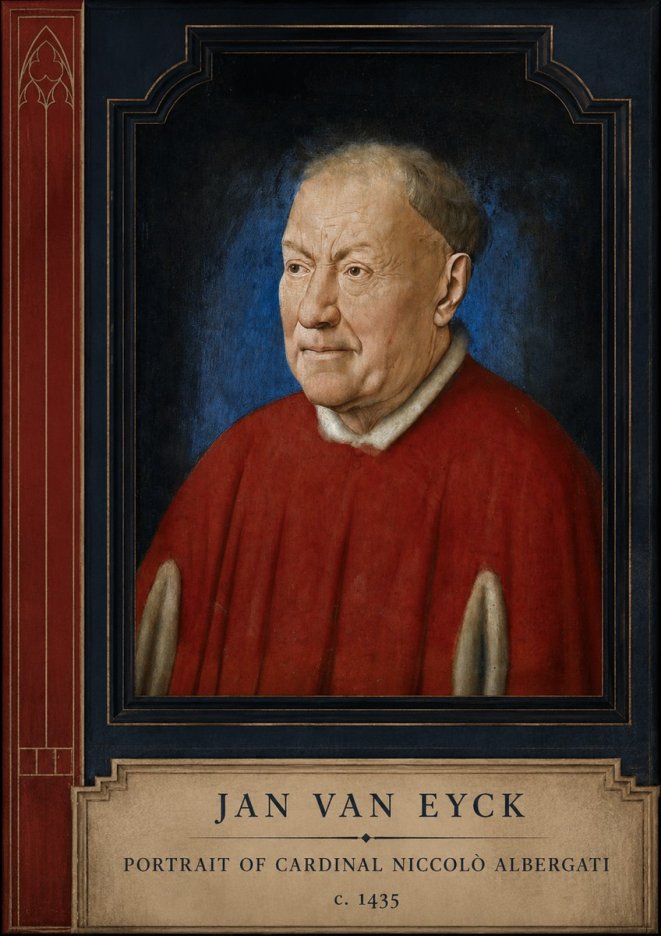 Jan van Eyck Portrait of Cardinal Niccolò Albergati No4 - Póster