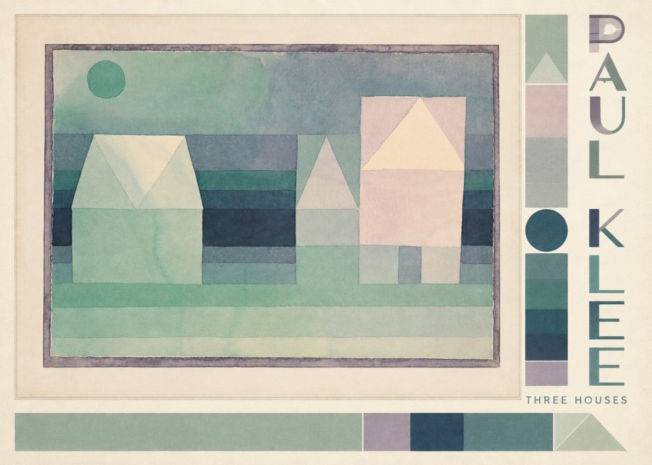 Paul Klee Three Houses No2 - Póster