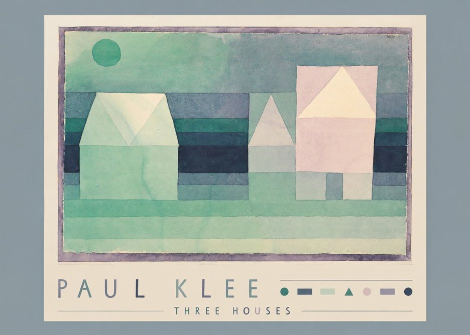Paul Klee Three Houses No3 - Póster