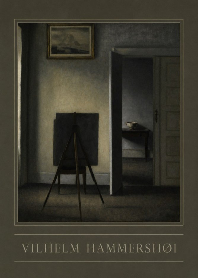 Vilhelm Hammershøi Interior with the Artist's Easel III No2 - Póster