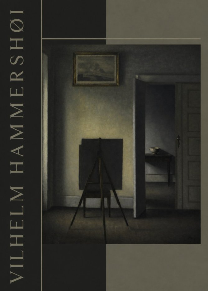 Vilhelm Hammershøi Interior with the Artist's Easel III No4 - Póster