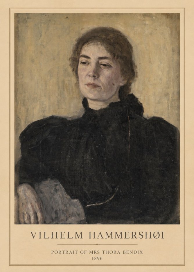 Vilhelm Hammershøi Portrait of Mrs Thora Bendix No1 - Póster