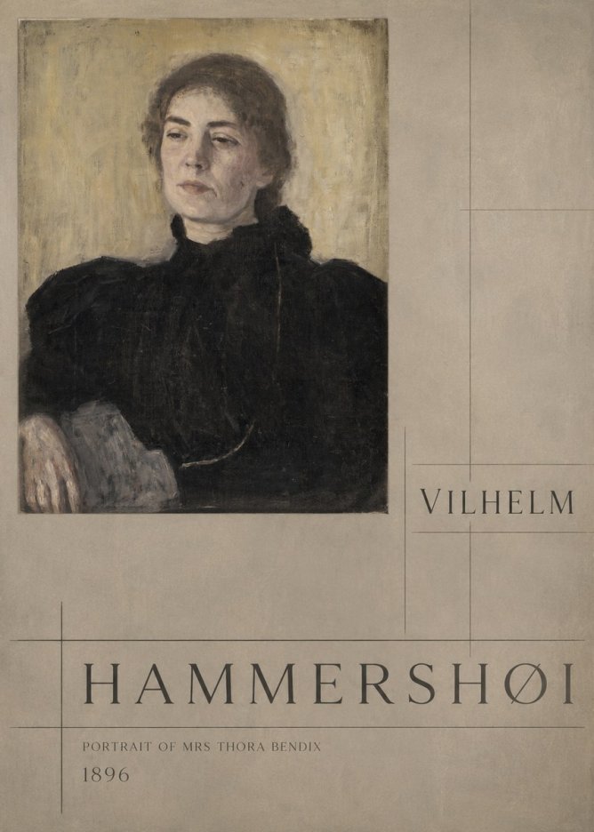 Vilhelm Hammershøi Portrait of Mrs Thora Bendix No5 - Póster