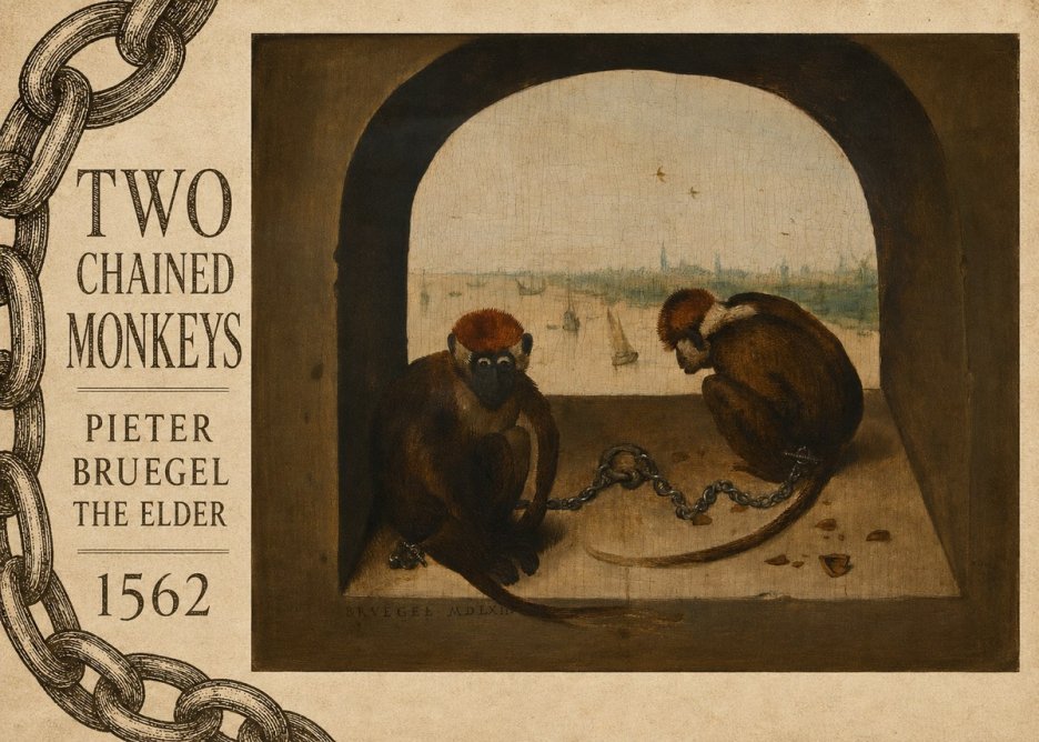 Pieter Bruegel Two Chained Monkeys I No6 - Póster