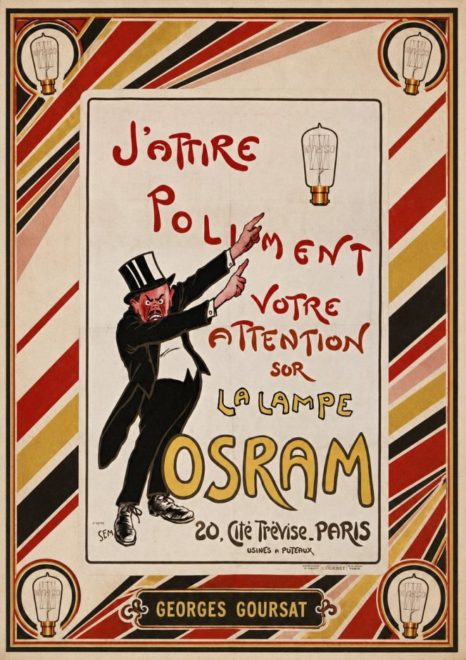 Georges Goursat J'attire Poliment Votre Attention Sur La Lampe Osram No5 - Póster