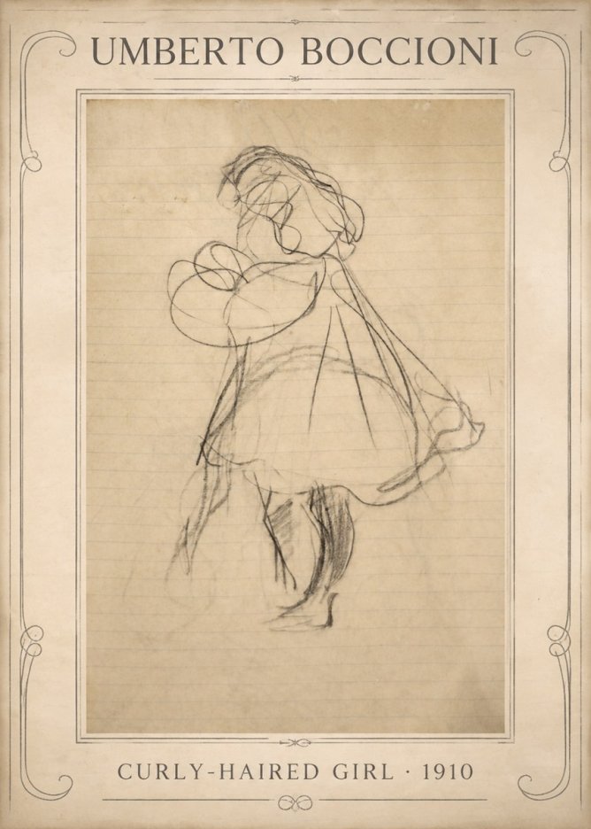 Umberto Boccioni Curly-haired Girl No1 - Póster