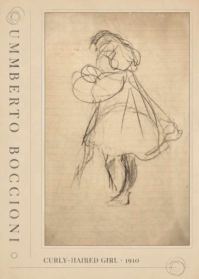 Umberto Boccioni Curly-haired Girl No3 - Póster