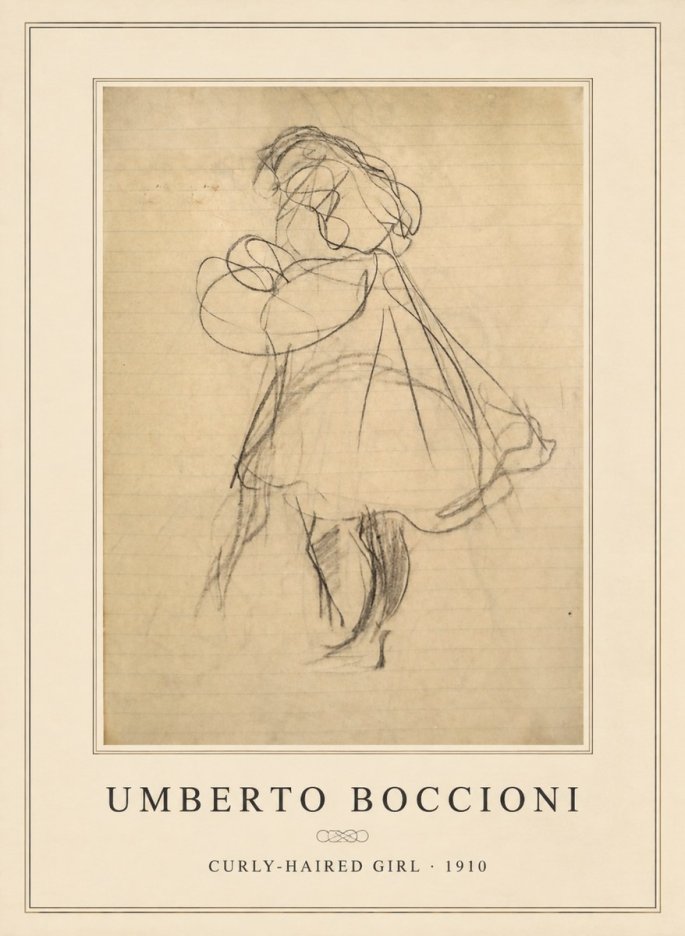 Umberto Boccioni Curly-haired Girl No6 - Póster