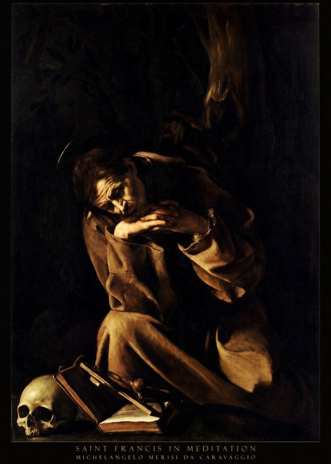 Michelangelo Merisi da Caravaggio Saint Francis in Meditation II No4 - Póster