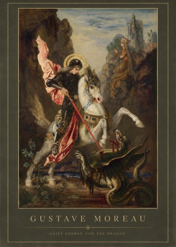 Gustave Moreau Saint George and the Dragon No4 - Póster