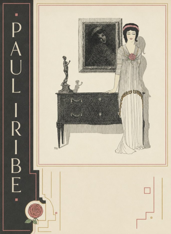 Paul Iribe Elegant Figure in Art Deco Interior No2 - Póster