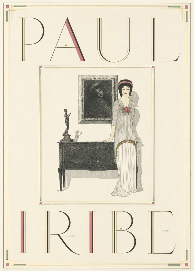 Paul Iribe Elegant Figure in Art Deco Interior No5 - Póster